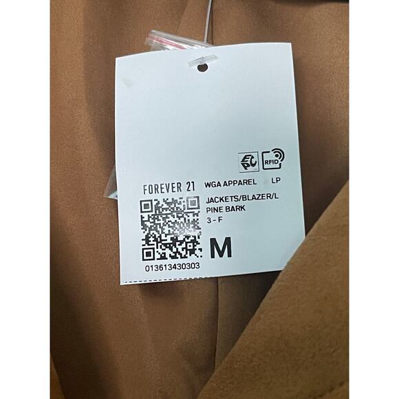 Forever 21 Rhinestone Fringe Faux Suede Blazer Pine Bark Size:M Women’s Western - Picture 6 of 6